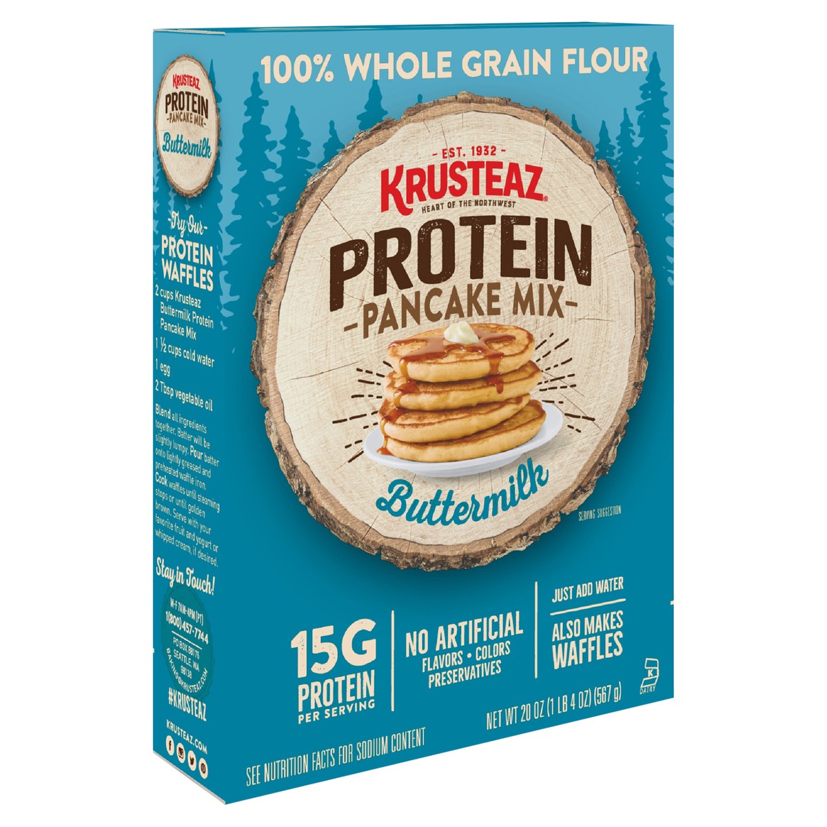 slide 4 of 8, Krusteaz Pancake Mix, 20 oz