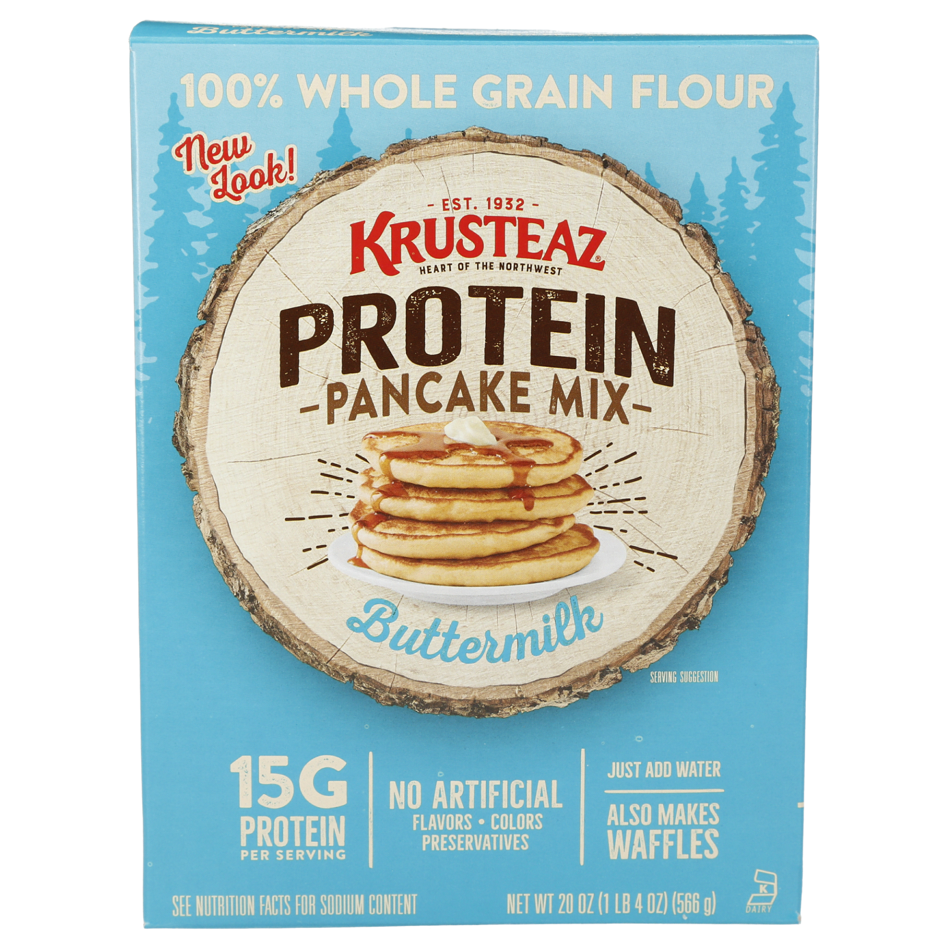 slide 1 of 8, Krusteaz Pancake Mix, 20 oz