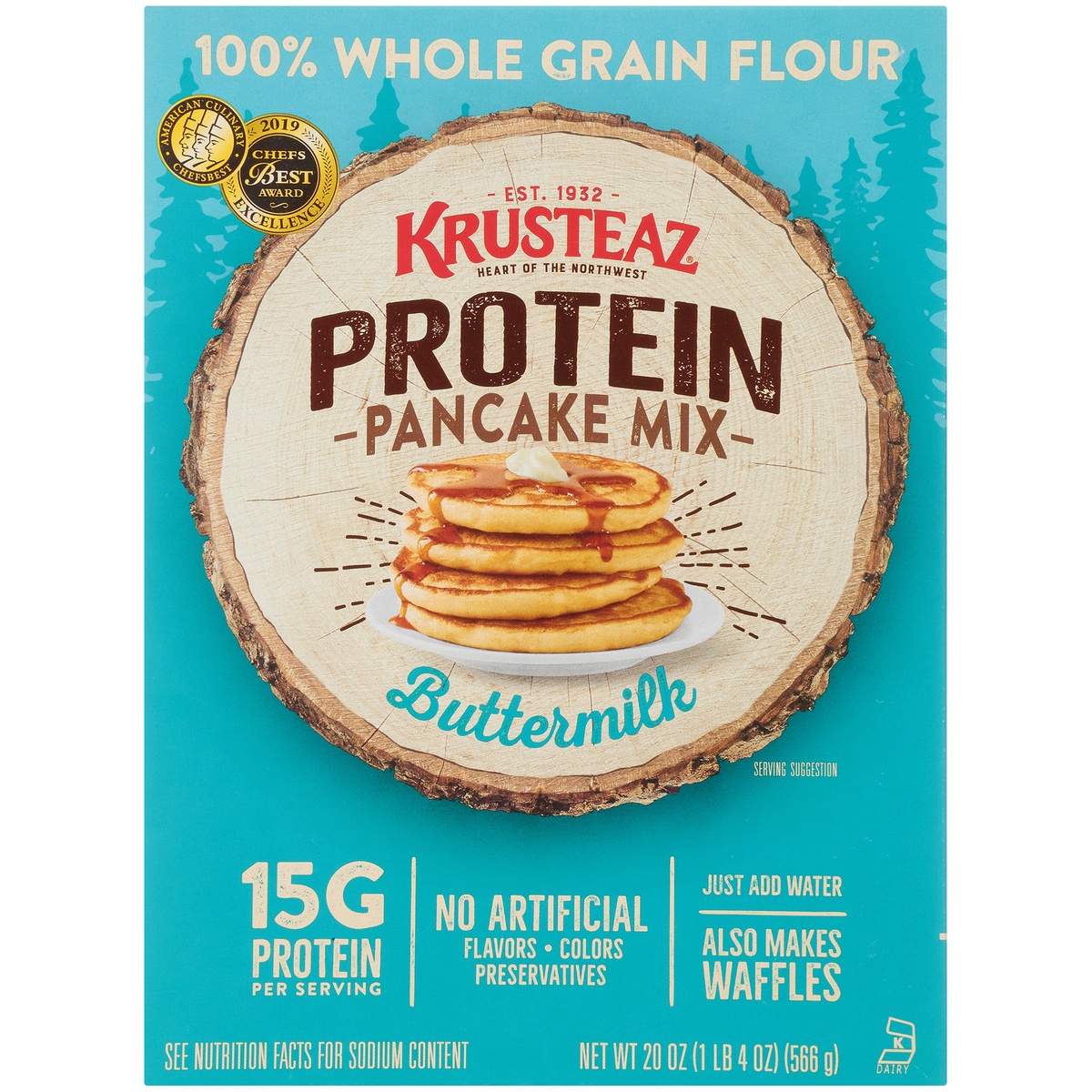 slide 7 of 9, Krusteaz Protein Pancake Mix, 20 oz