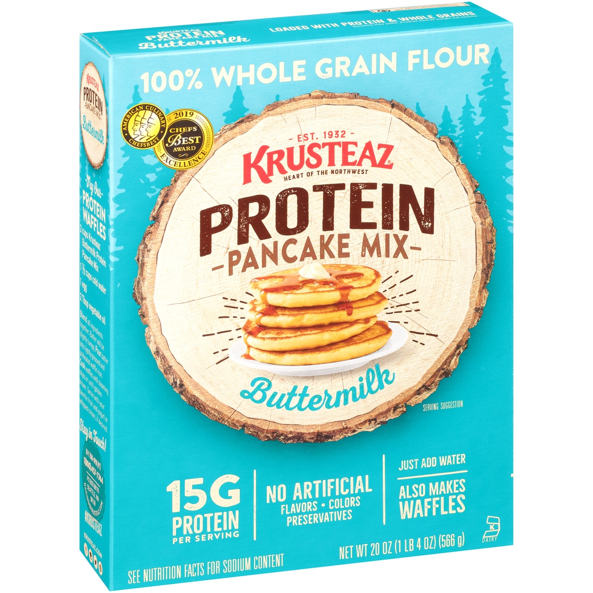 slide 9 of 9, Krusteaz Protein Pancake Mix, 20 oz