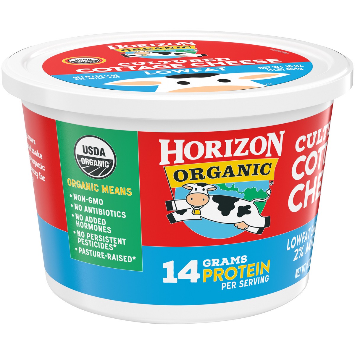 slide 6 of 9, Horizon Organic Low Fat Cottage Cheese, 16 oz. Tub, 16 oz