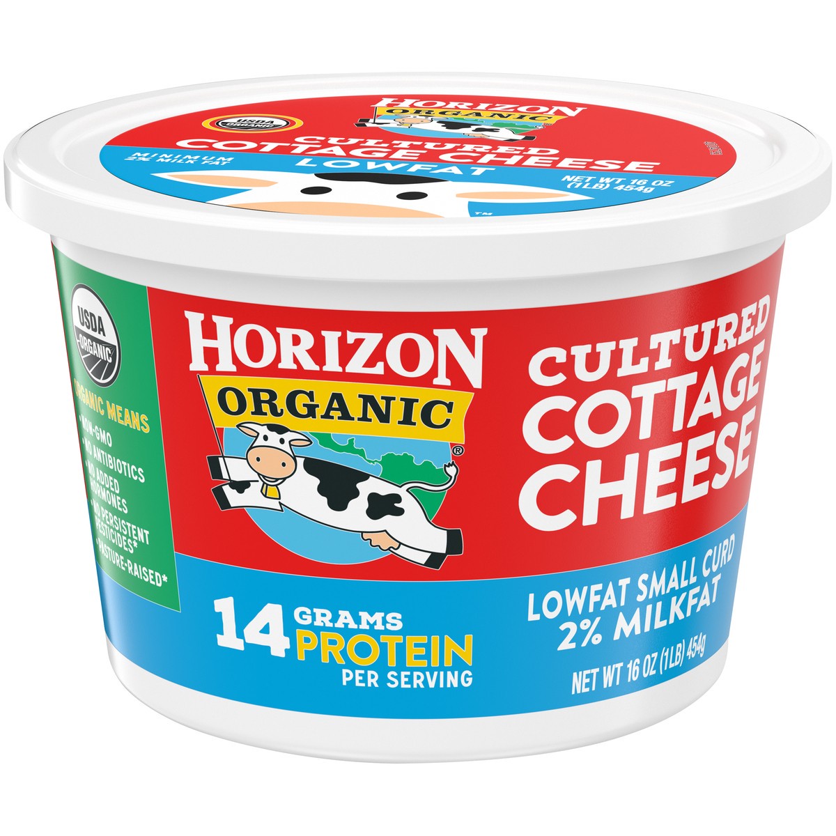 slide 2 of 9, Horizon Organic Low Fat Cottage Cheese, 16 oz. Tub, 16 oz