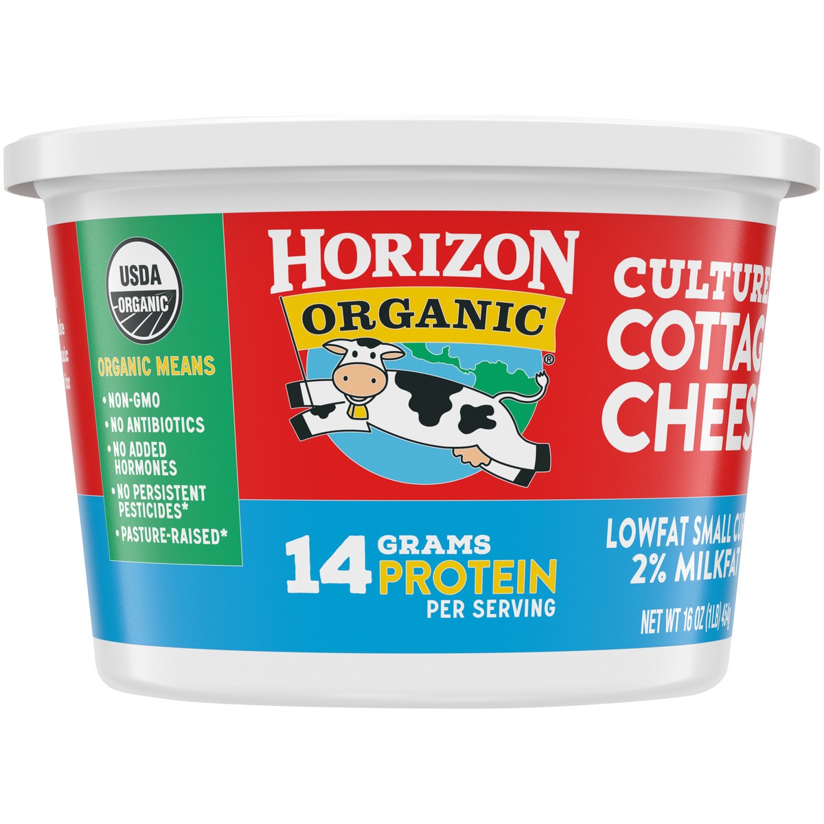 slide 8 of 9, Horizon Organic Low Fat Cottage Cheese, 16 oz. Tub, 16 oz