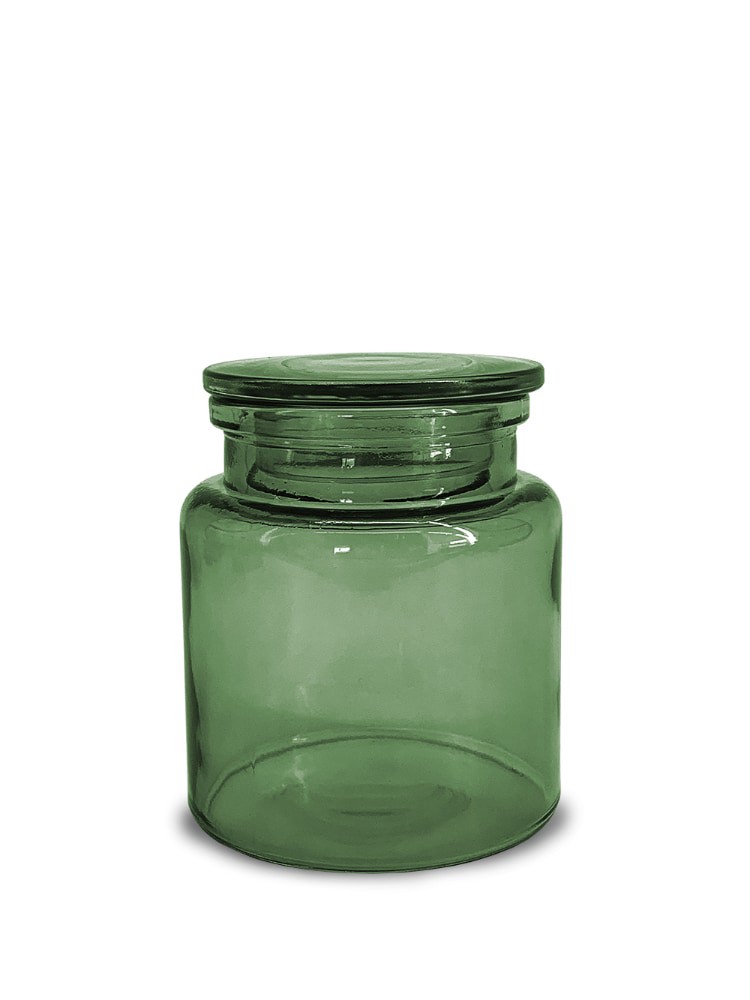 slide 1 of 1, Splash Home Ponta Glass Jar - Green, 1 ct