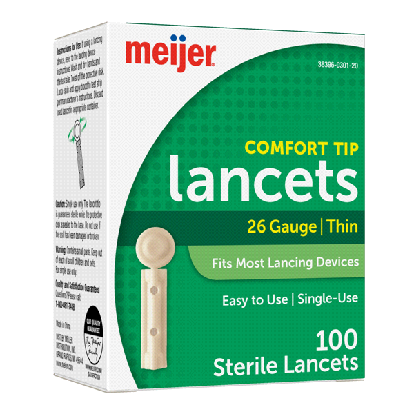 slide 4 of 21, Meijer Lancets, 26 Gauge, 100 ct