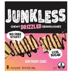 Junkless Chewy Drizzled Granola Bars - Birthday Cake