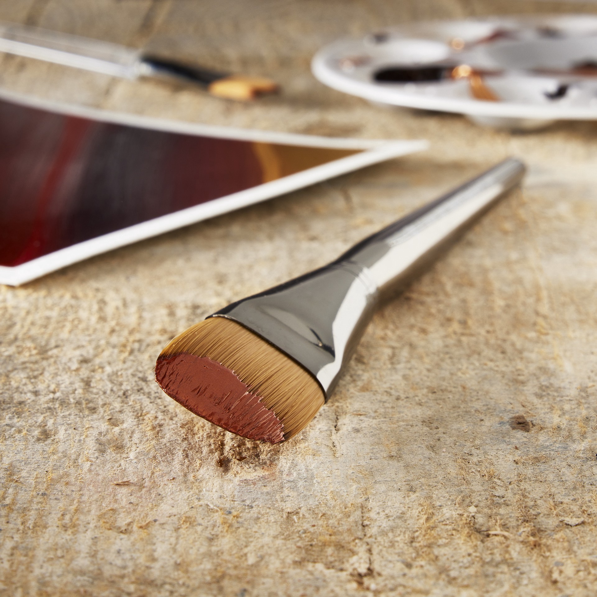 slide 2 of 2, Royal & Langnickel Zen Series 73 Short Handle Oval Wash Brush, 1 in