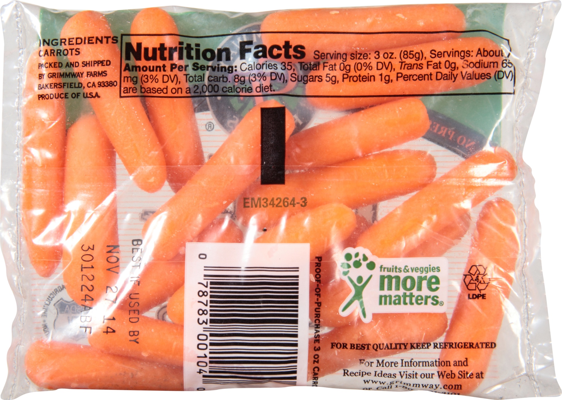 slide 4 of 6, Grimmway Farms Snack Pack Baby Carrots, 3 oz