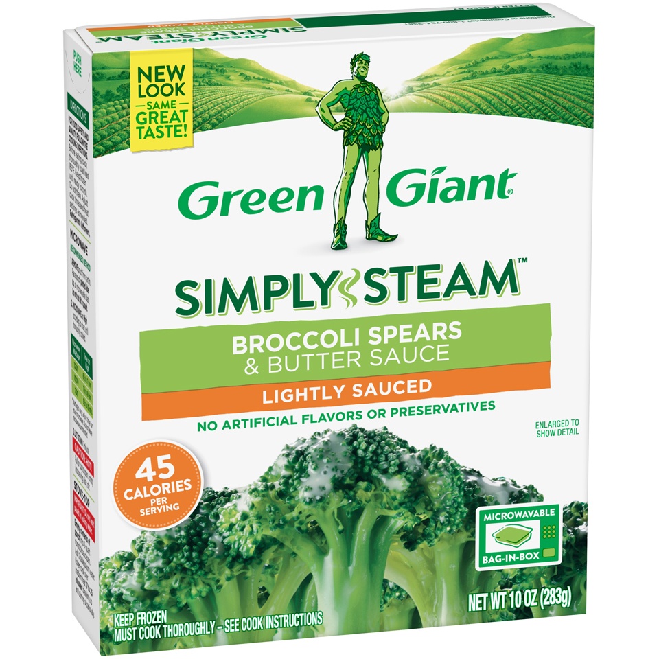 slide 2 of 8, Green Giant Simply Steam Lightly Sauced Broccoli Spears & Butter Sauce 10 oz, 10 oz