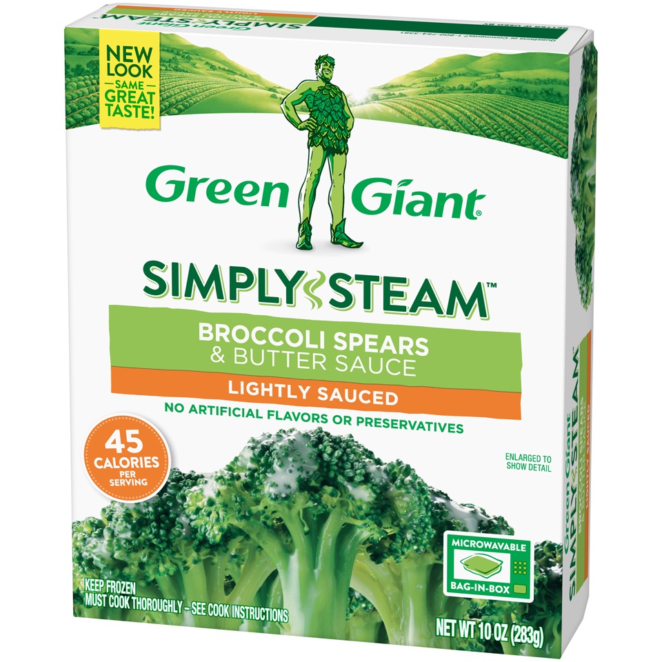 slide 3 of 8, Green Giant Simply Steam Lightly Sauced Broccoli Spears & Butter Sauce 10 oz, 10 oz