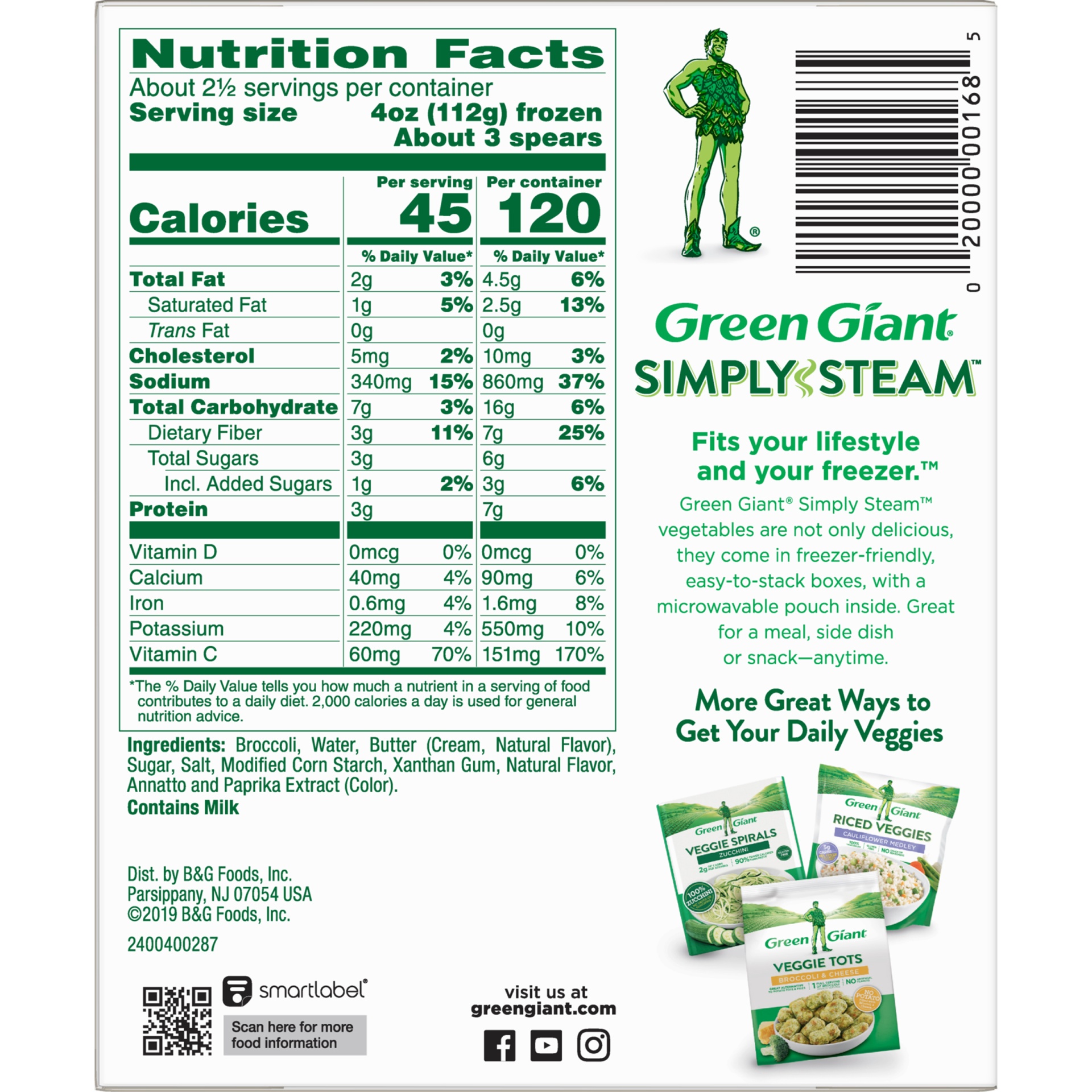 slide 6 of 8, Green Giant Simply Steam Lightly Sauced Broccoli Spears & Butter Sauce 10 oz, 10 oz