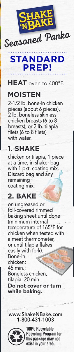 slide 7 of 14, Shake 'n Bake Seasoned Panko Seasoned Coating Mix, 3.8 oz Box, 2 ct Packets, 3.8 oz