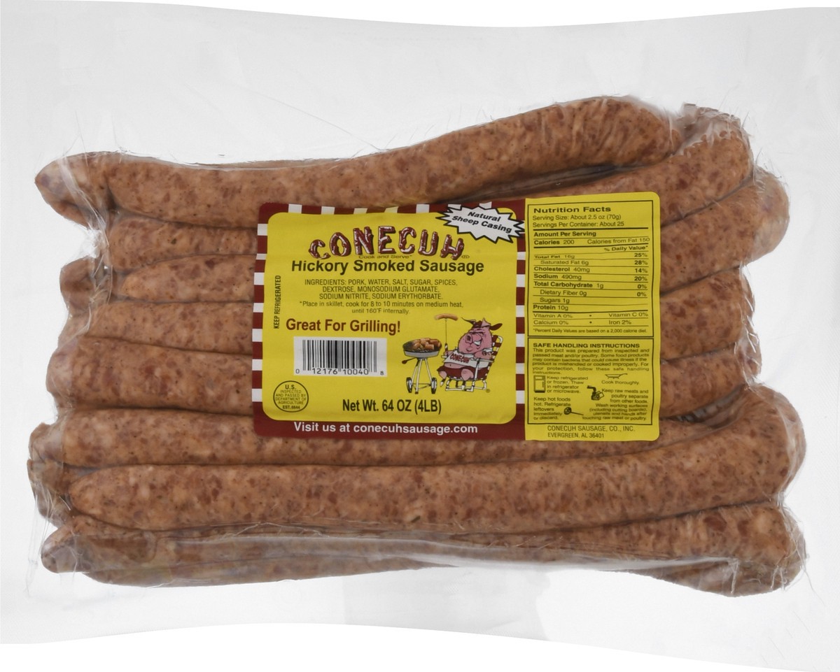 slide 9 of 10, Conecuh Hickory Smoked Sausage, 4 lb