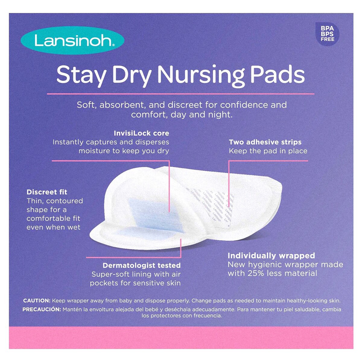 slide 2 of 2, Lansinoh Stay Dry Nursing Pads 100 ea, 100 ct