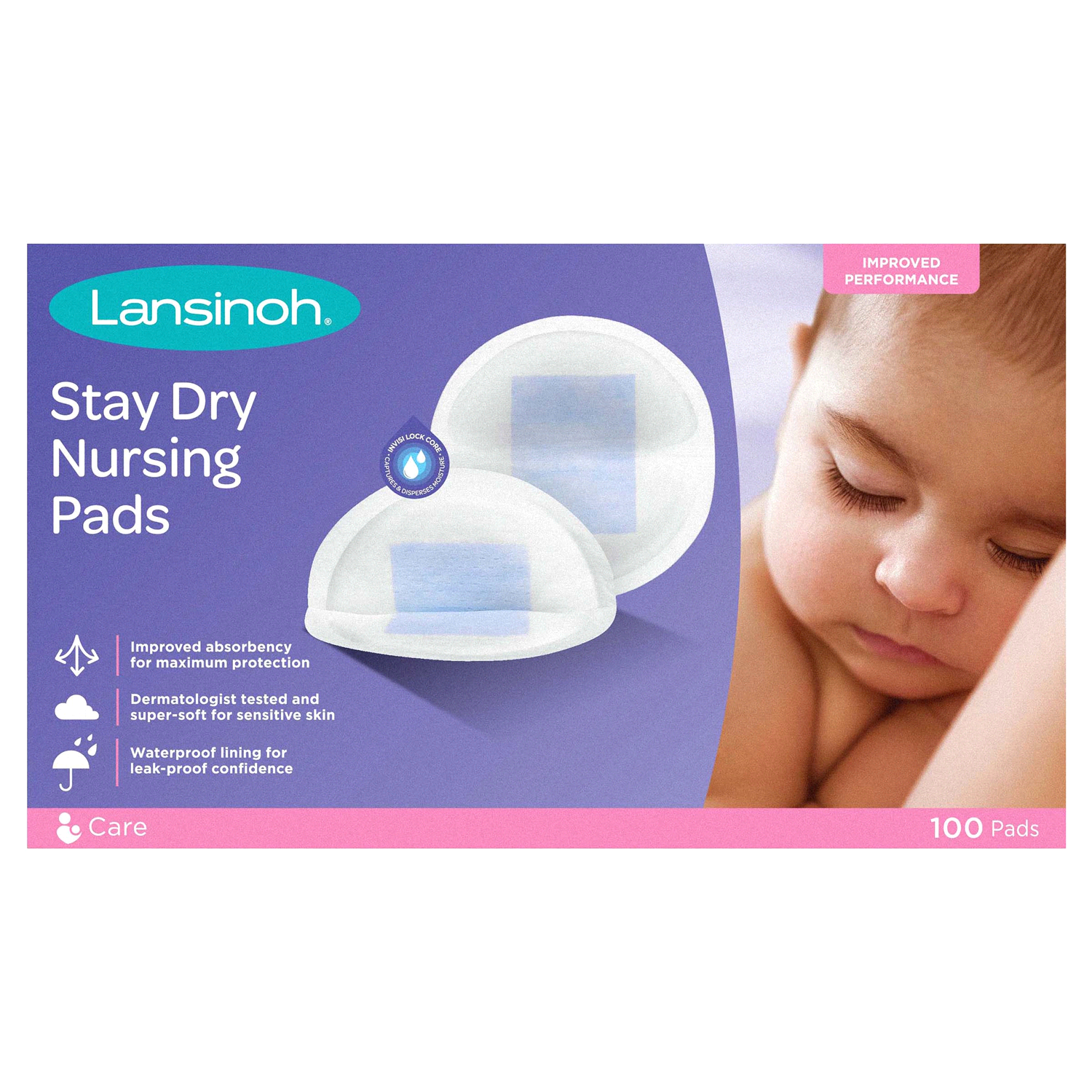 slide 1 of 2, Lansinoh Stay Dry Nursing Pads 100 ea, 100 ct