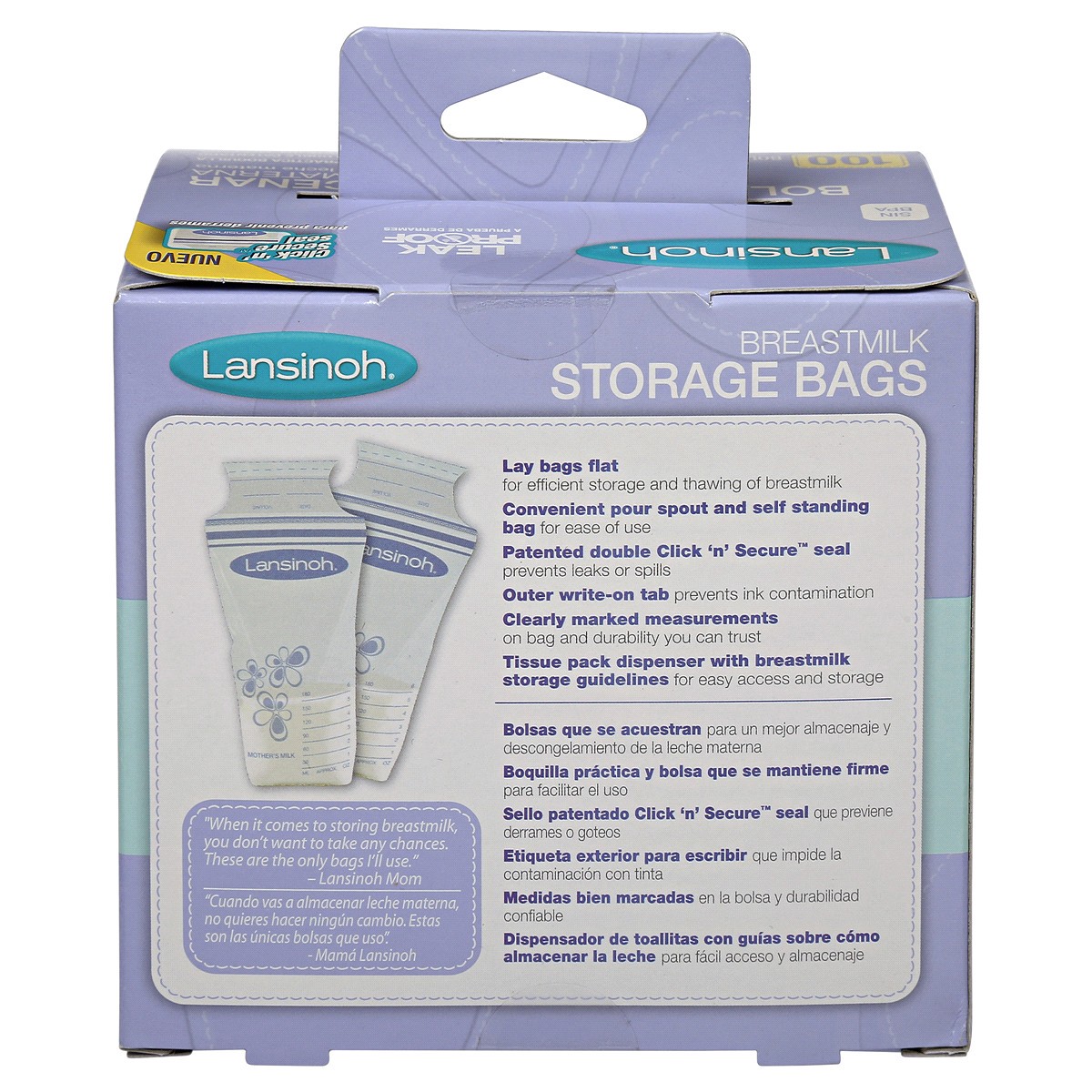 slide 2 of 6, Lansinoh Breastmilk Storage Bags for Breastfeeding Moms, 100 Ct., 100 ct