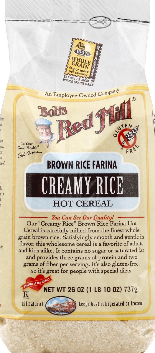 slide 4 of 5, Bob's Red Mill Hot Cereal, Creamy Rice, Brown Rice Farina, 26 oz