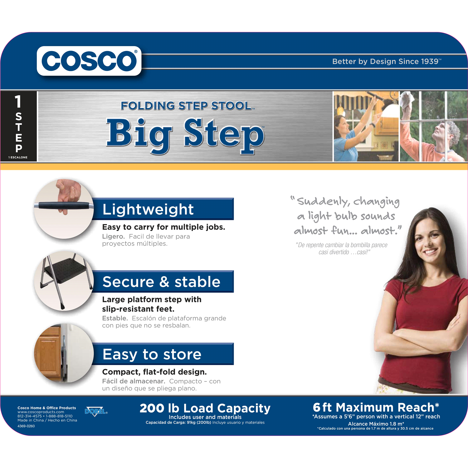 slide 1 of 2, Cosco One Step Big Step, Platinum, 17.5 in x 24.5 in x 15.2 in