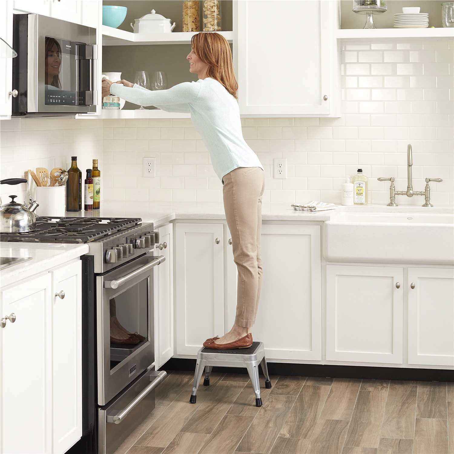 slide 2 of 2, Cosco 1-Step Steel Stool, 14.65 in x 14.65 in x 10 in