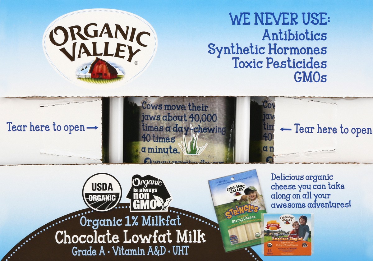 slide 7 of 9, Organic Valley 12 Pack Organic Lowfat 1% Milkfat Chocolate Milk 12 ea, 12 ct