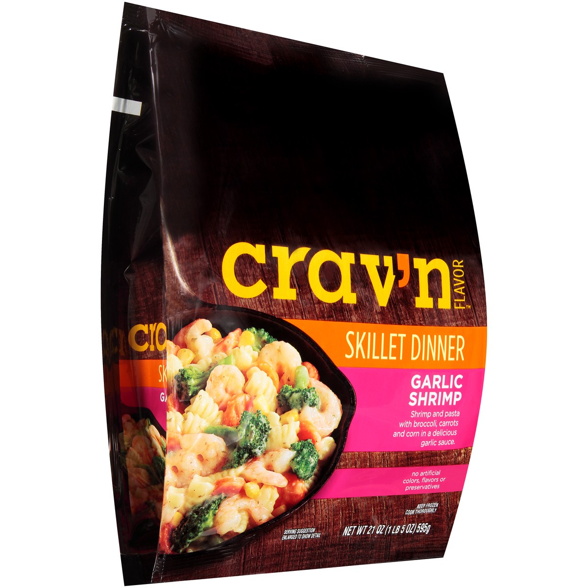 slide 8 of 10, Crav'n Flavor Garlic Shrimp Skillet Dinner, 21 oz