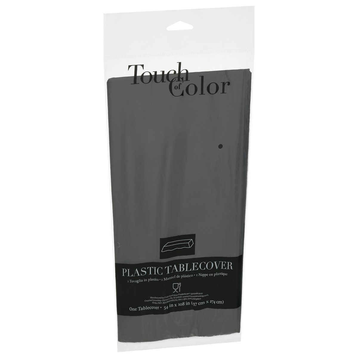 slide 4 of 12, Touch of Color Black Velvet Plastic Tablecover 1 ea, 1 ct