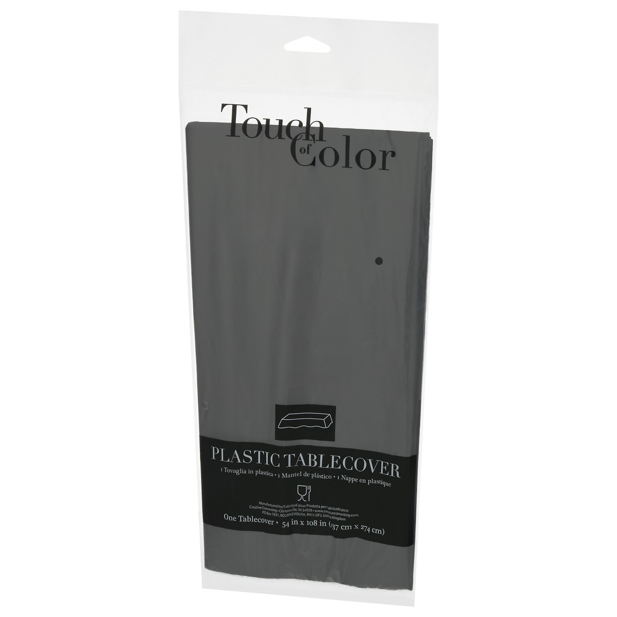 slide 5 of 12, Touch of Color Black Velvet Plastic Tablecover 1 ea, 1 ct