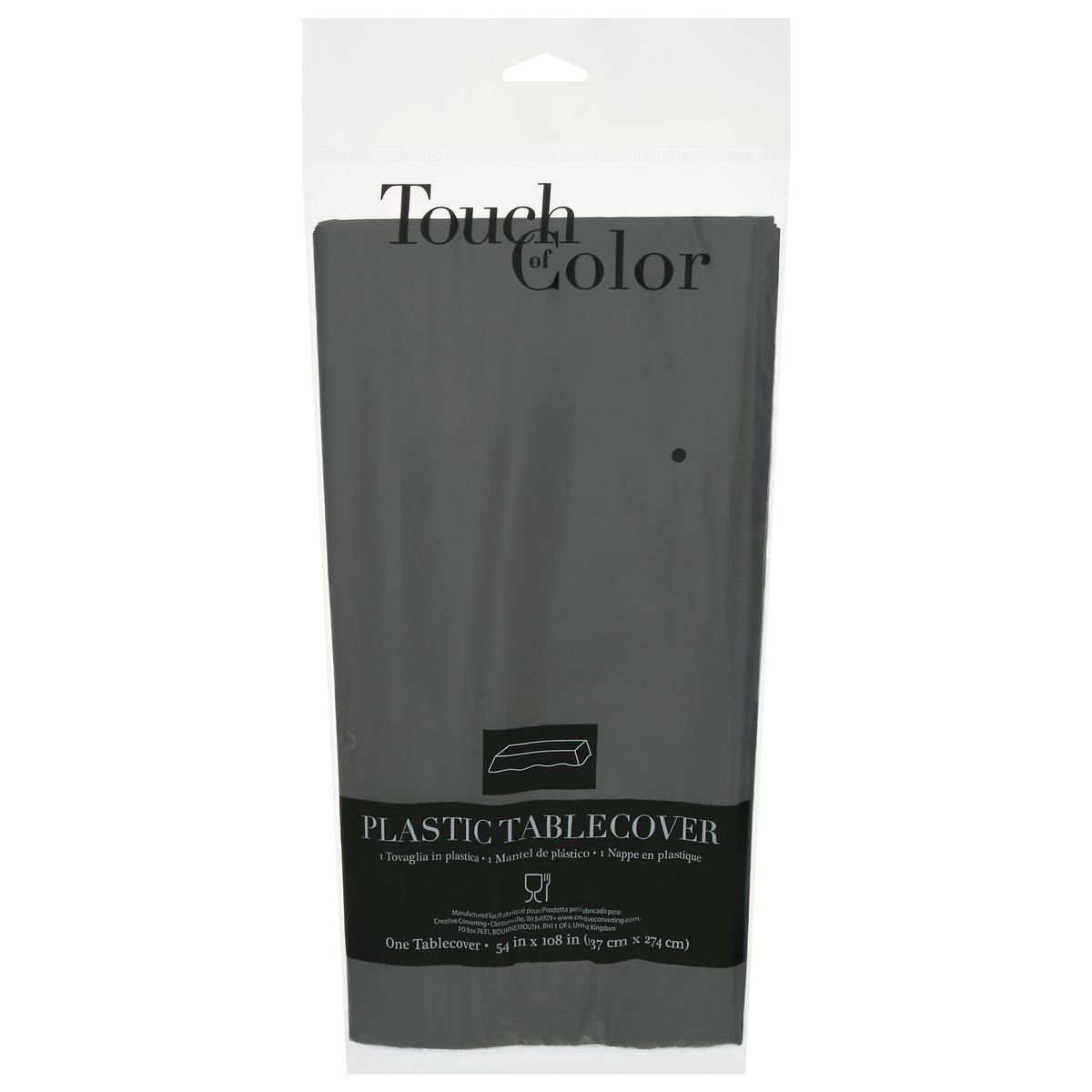 slide 9 of 12, Touch of Color Black Velvet Plastic Tablecover 1 ea, 1 ct