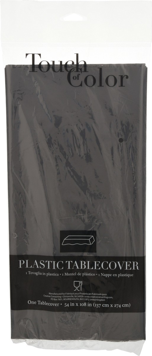 slide 10 of 12, Touch of Color Black Velvet Plastic Tablecover 1 ea, 1 ct
