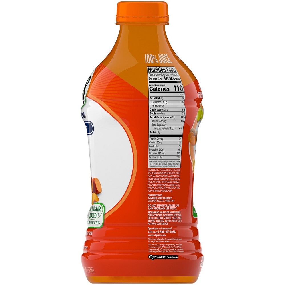 slide 6 of 7, V8 Blends 100% Juice Peach Mango Juice, 46 fl oz Bottle, 46 oz