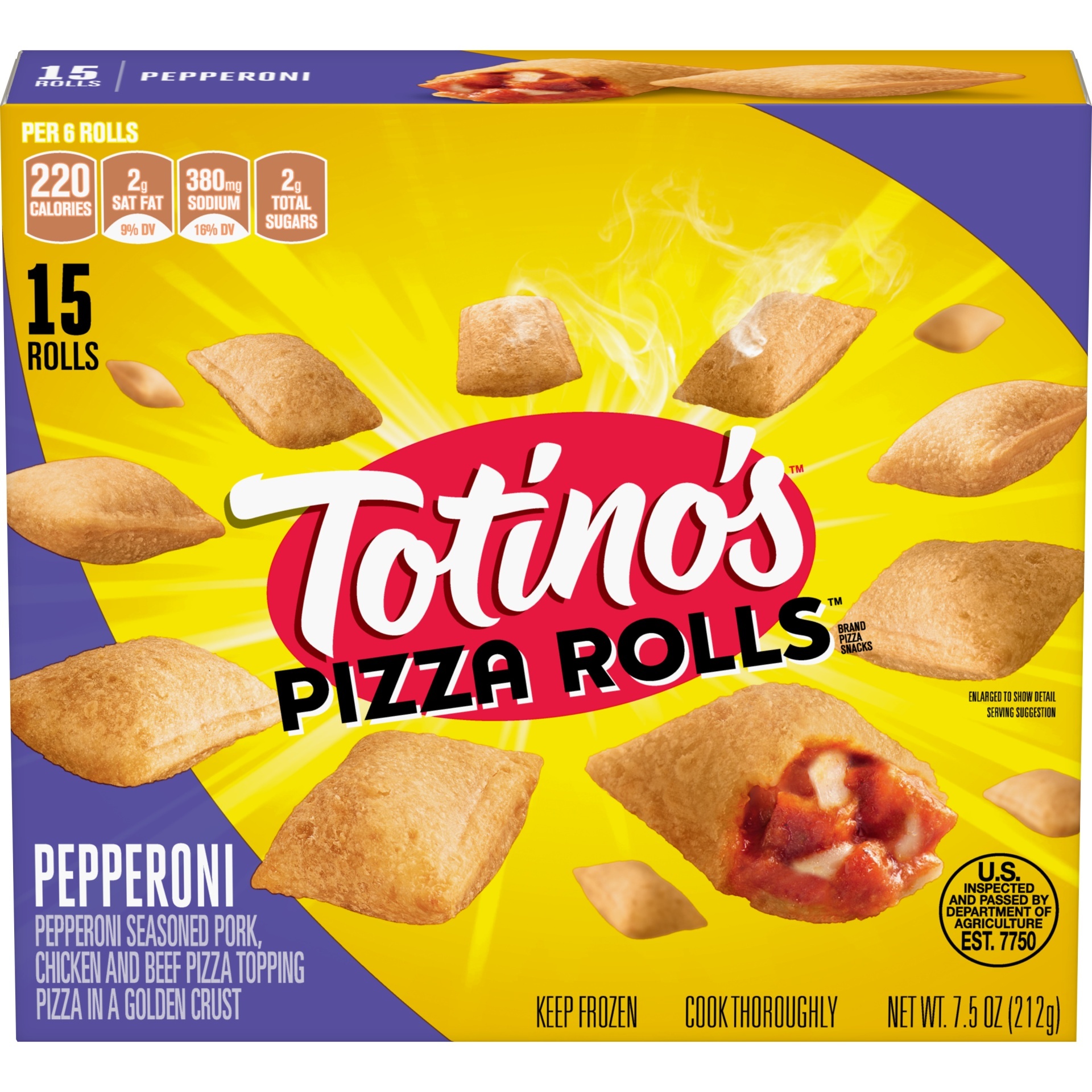 slide 1 of 5, Totino's Pizza Rolls, Pepperoni, 7.5 oz