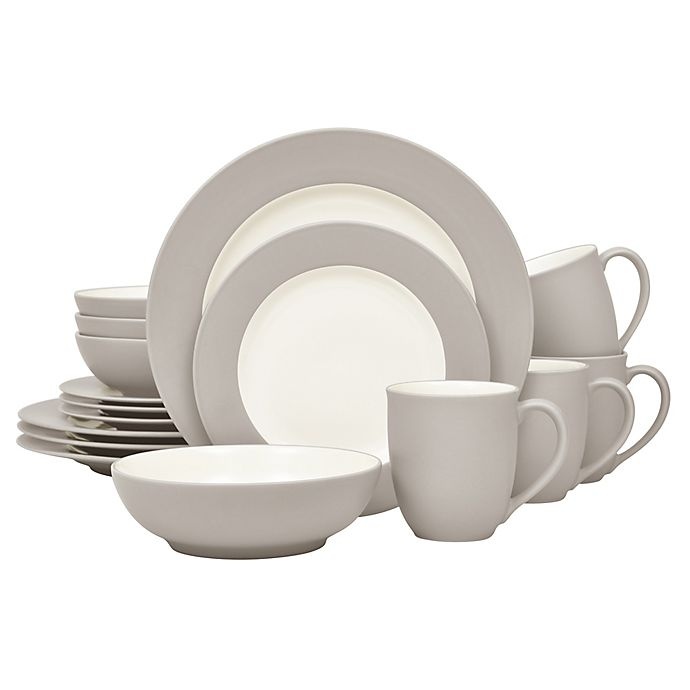 slide 1 of 1, Noritake Colorwave Rim Dinnerware Set - Sand, 16 ct