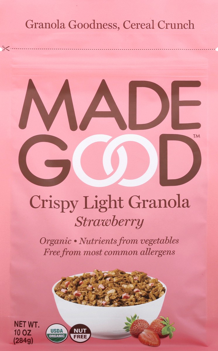 slide 9 of 12, MadeGood Organic Crispy Light Strawberry Granola, 10 oz