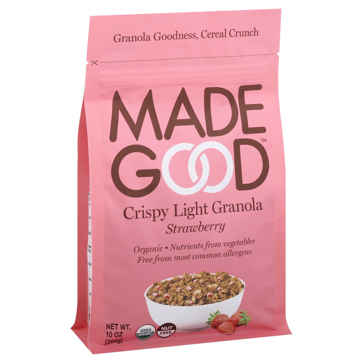 slide 11 of 12, MadeGood Organic Crispy Light Strawberry Granola, 10 oz