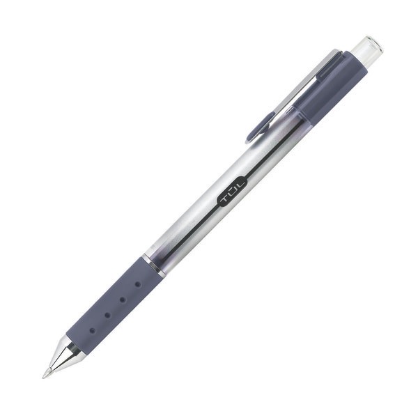 slide 2 of 2, TUL Retractable Gel Pens, Fine Point, Silver Barrel, Blue Ink, Pack Of 4 Pens, 4 ct