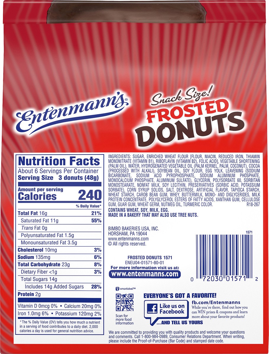 slide 3 of 6, Entenmann's Frosted Bagged Donuts, 10 oz, 1 ct