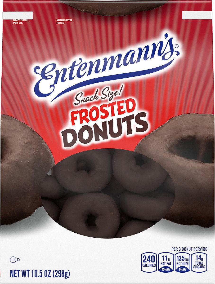 slide 4 of 6, Entenmann's Frosted Bagged Donuts, 10 oz, 1 ct