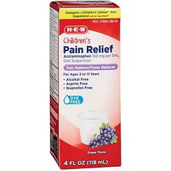 H-E-B Children's Pain Relief Grape Oral Suspension