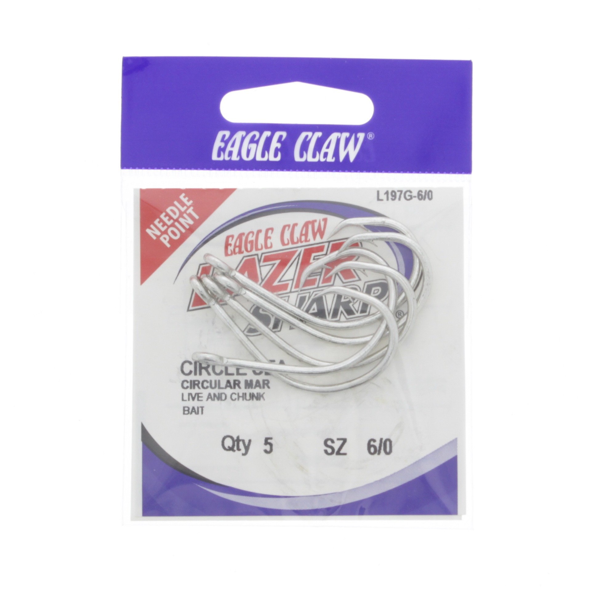 slide 1 of 1, Eagle Claw Lazer Sharp Circle Sea, 6/0, 5 ct