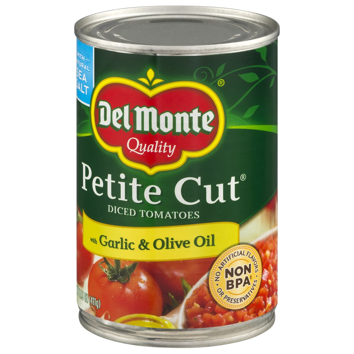 slide 6 of 9, Del Monte Petite Cut with Garlic & Olive Oil Diced Tomatoes 14.5 oz, 14.5 oz