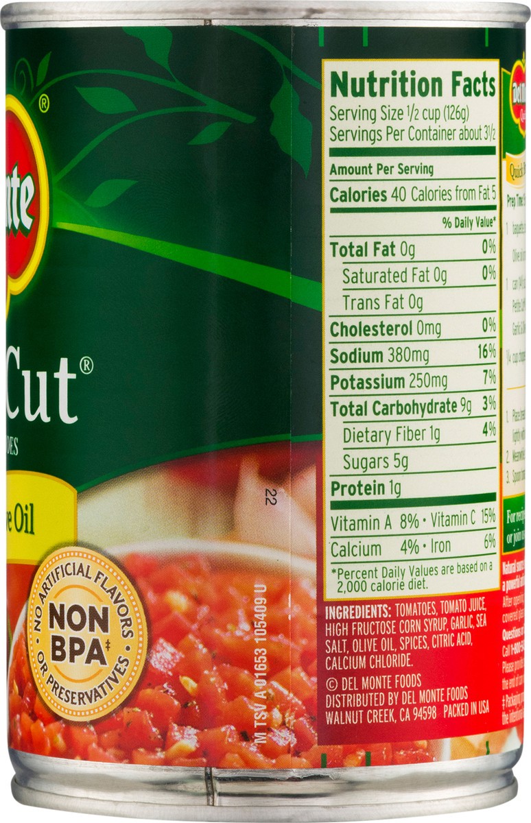 slide 5 of 9, Del Monte Petite Cut with Garlic & Olive Oil Diced Tomatoes 14.5 oz, 14.5 oz