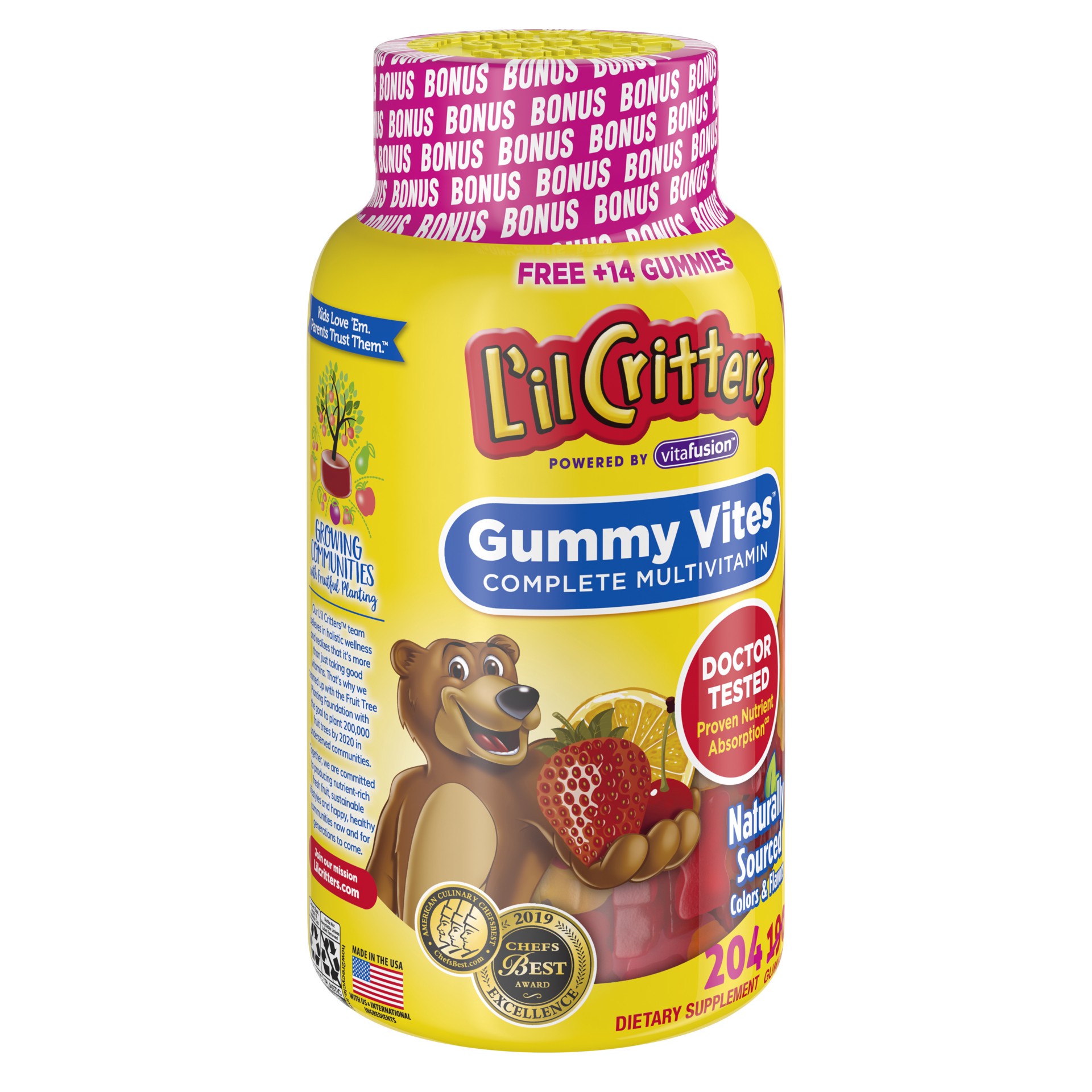 slide 2 of 4, L'il Critters Gummy Vites Complete Multivitamin, 204 Count, 204 ct