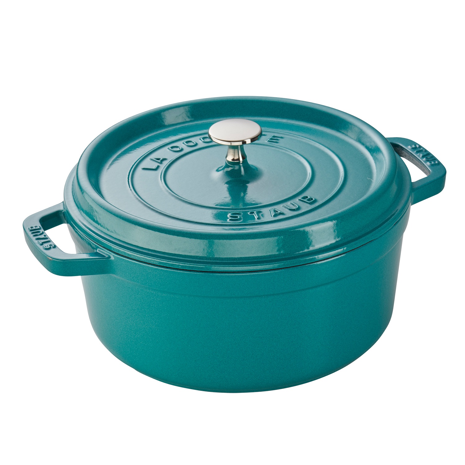 slide 1 of 1, STAUB Round Cocotte, Turquoise, 5.5 qt