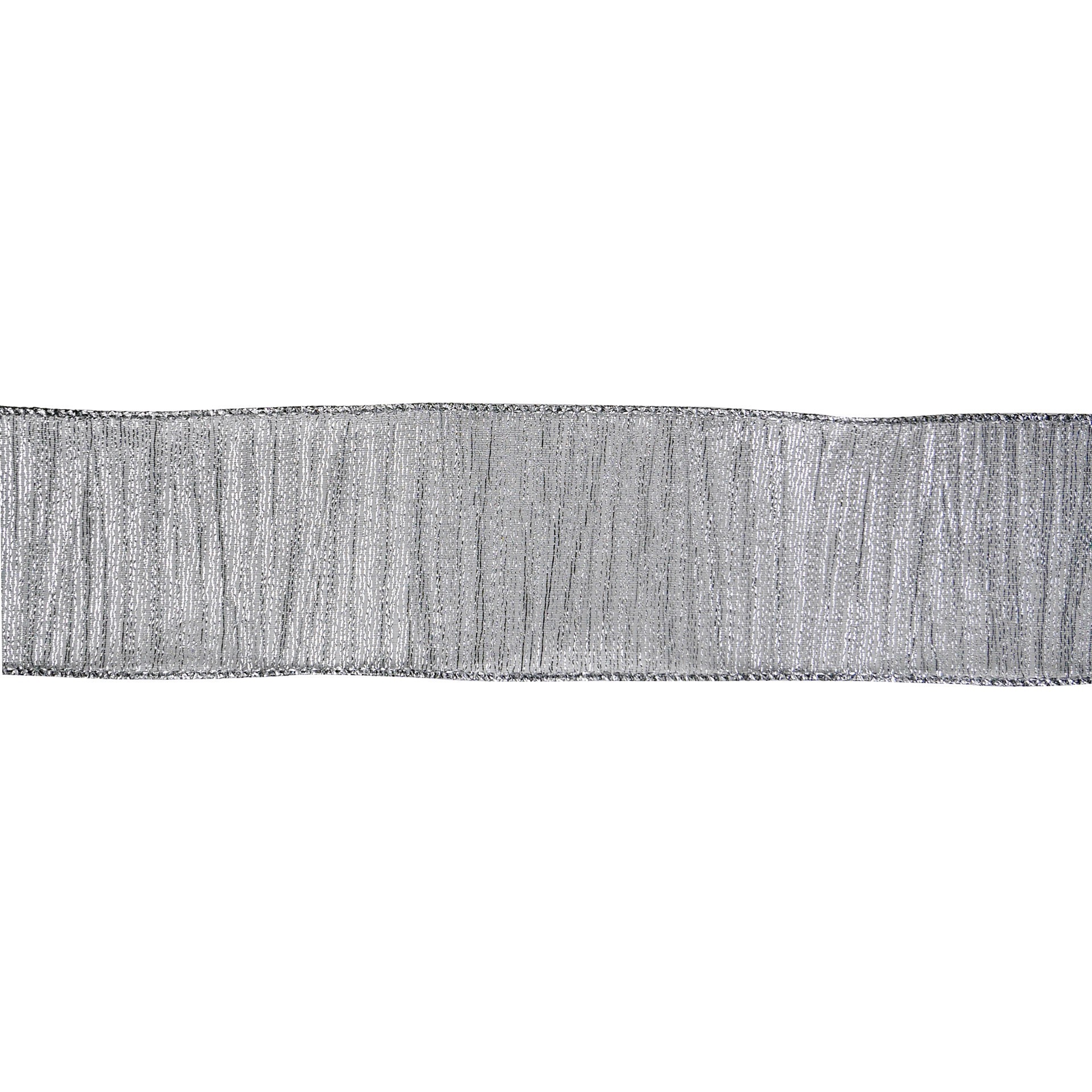 slide 3 of 3, 2.5" X 20ft. Silver Metallic Crinkle Wired Ribbon By Celebrate It, 2.5 in x 20 ft