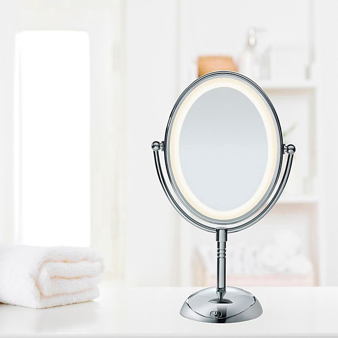 slide 2 of 9, Conair Chrome LED Mirror, 1 ct