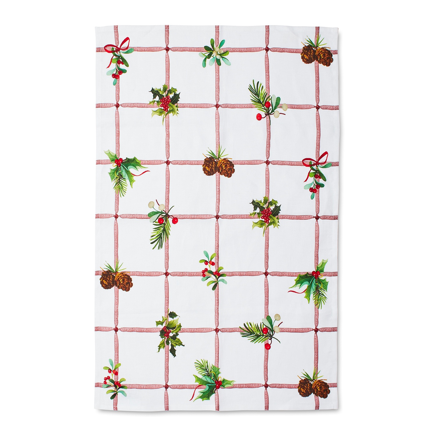 slide 1 of 1, Sur La Table Holly Grid Kitchen Towel, 28 in x 20 in