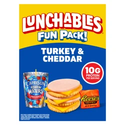 Lunchables Turkey and Cheddar Cracker Stackers with Reese's Peanut Butter Cup and Capri Sun Pacific Cooler Fun Pack, 8.9 oz Box