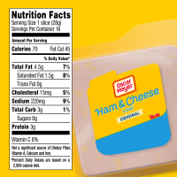 slide 19 of 29, Oscar Mayer Ham & Cheese Meat Loaf Sliced Deli Sandwich Lunch Meat with Real Kraft Cheese 16 oz Pack, 16 oz