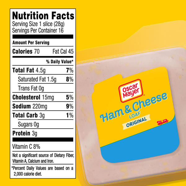 slide 20 of 29, Oscar Mayer Ham & Cheese Meat Loaf Sliced Deli Sandwich Lunch Meat with Real Kraft Cheese 16 oz Pack, 16 oz