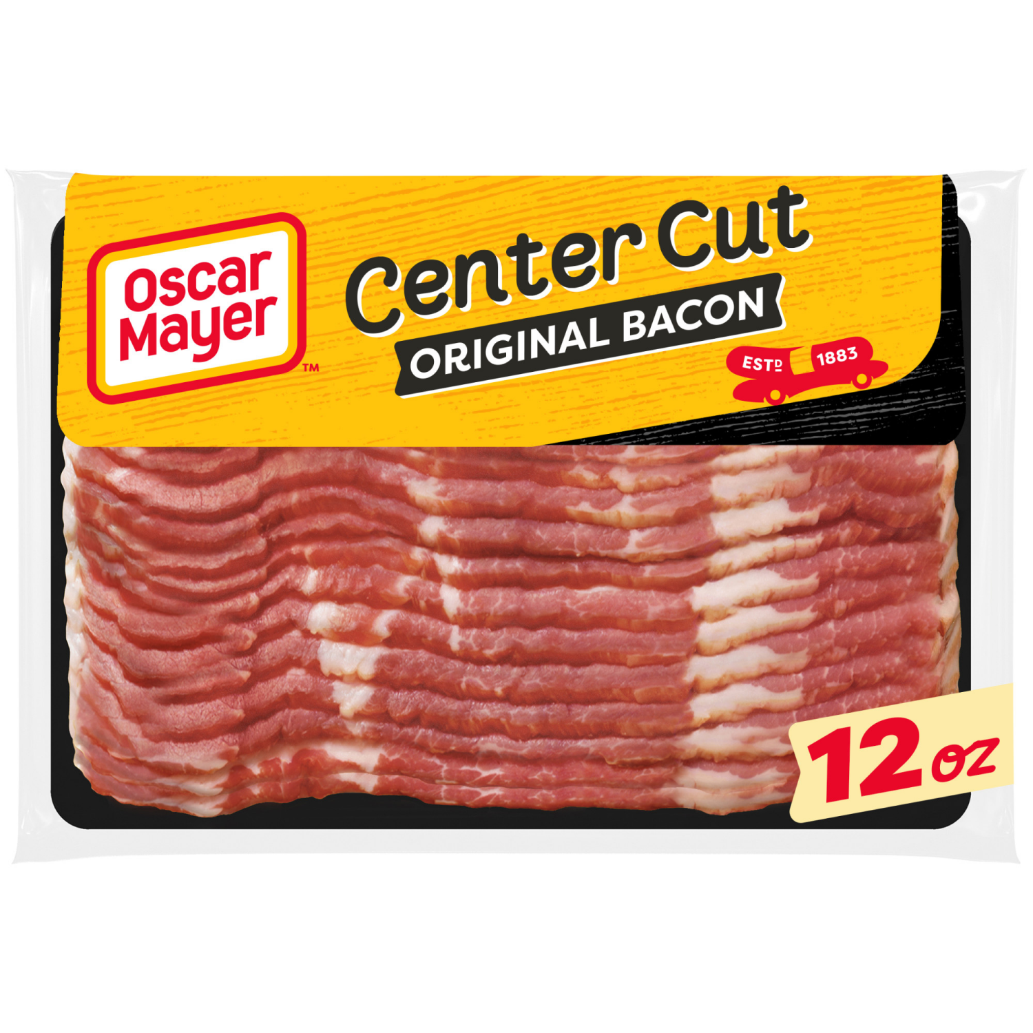 slide 1 of 8, Oscar Mayer Original Center Cut Bacon, For A Low Carb Lifestyle, 12 Oz Pack, 12 oz